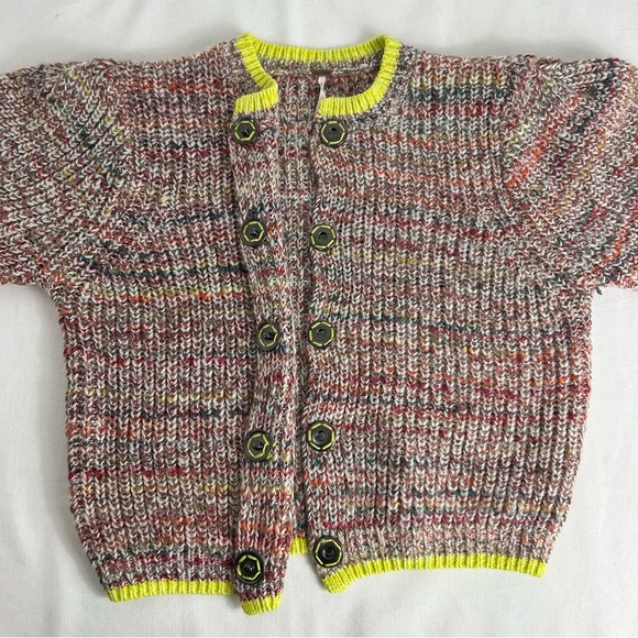 Free People Womens Walk On By Marled Cardigan, Multi Combo Sweater Small EUC - Picture 16 of 16